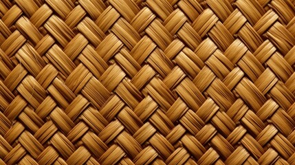 Closed up of wood rattan texture background. Generative AI.