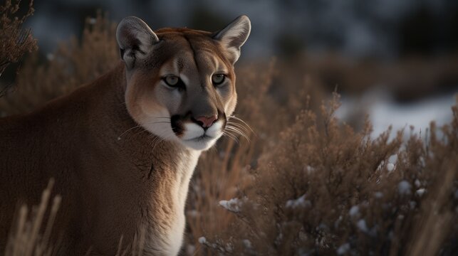 Captivating Puma Photography: AI Generated Generative AI