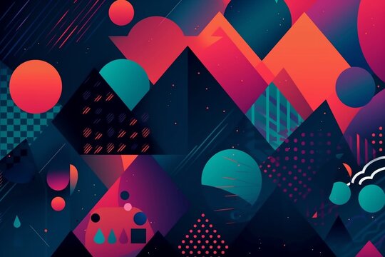Abstract background with vibrant colors and geometric patterns