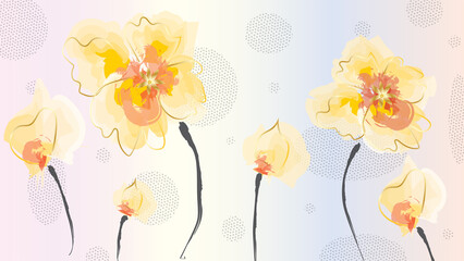 yellow flower circle dots background