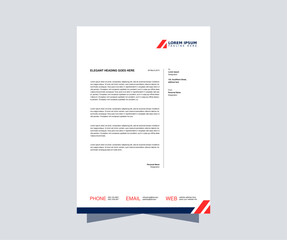 Minimal letterhead template design. Simple and clean professional corporate letterhead layout design.