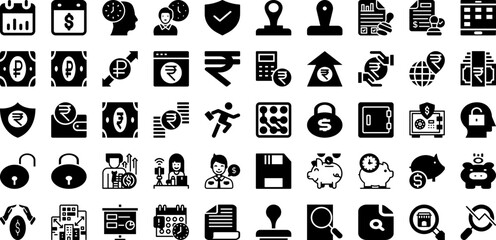 Business Icon Set Isolated Silhouette Solid Icons With Symbol, Vector, Icon, Business, Web, Set, Line Infographic Simple Vector Illustration
