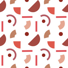 Colorful geometric seamless pattern on white background 