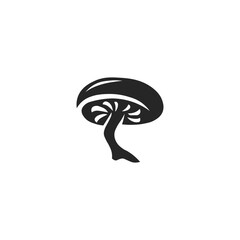 mushrooms logo vector. edible mushroom black icons design