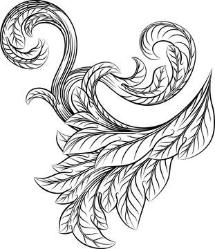 Filigree Heraldry Floral Baroque Design Element