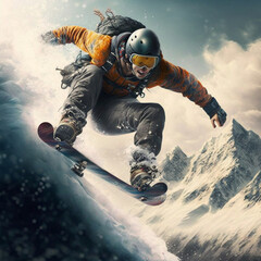 snowboarder jumping in the air