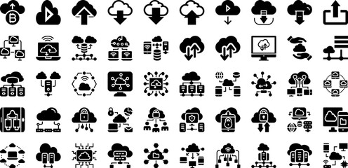 Computing Icon Set Isolated Silhouette Solid Icons With Laptop, Computer, Screen, Vector, Pc, Internet, Icon Infographic Simple Vector Illustration