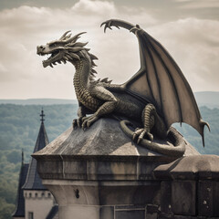 dragon statue at the temple