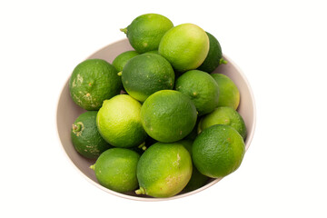 Thai green lime on white background