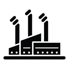 Factory Flat Icon Isolated On White Background