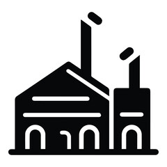 Factory Flat Icon Isolated On White Background