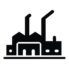 Factory Flat Icon Isolated On White Background