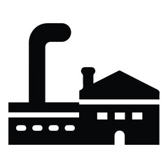 Obraz premium Factory Flat Icon Isolated On White Background