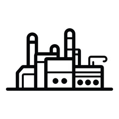 Obraz premium Factory Flat Icon Isolated On White Background
