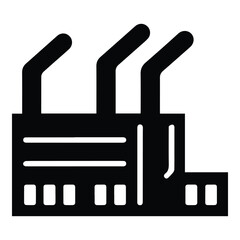 Factory Flat Icon Isolated On White Background