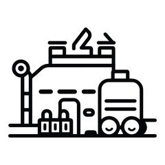 Factory Flat Icon Isolated On White Background