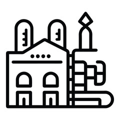 Factory Flat Icon Isolated On White Background