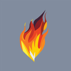 A flame is shown in a blue background.