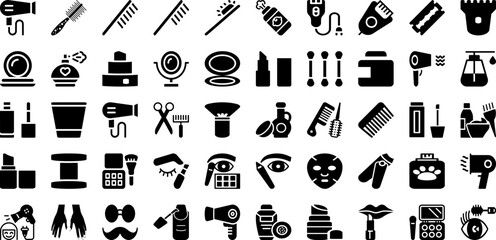 Grooming Icon Set Isolated Silhouette Solid Icons With Grooming, Set, Vector, Icon, Pet, Care, Dog Infographic Simple Vector Illustration