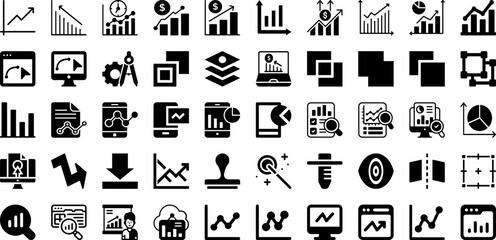 Graphic Icon Set Isolated Silhouette Solid Icons With Graphic, Symbol, Business, Icon, Vector, Design, Set Infographic Simple Vector Illustration