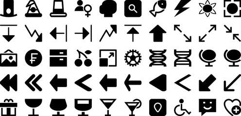 Interface Icon Set Isolated Silhouette Solid Icons With Web, Symbol, Interface, Set, Business, Icon, Vector Infographic Simple Vector Illustration