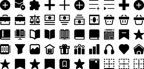 Interface Icon Set Isolated Silhouette Solid Icons With Vector, Interface, Icon, Symbol, Set, Business, Web Infographic Simple Vector Illustration