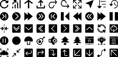 Interface Icon Set Isolated Silhouette Solid Icons With Interface, Business, Web, Set, Vector, Icon, Symbol Infographic Simple Vector Illustration