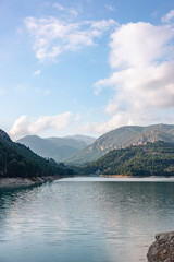 Lake and mountains Guadalest, Spain
