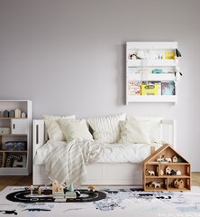 Interior Kids Room Wallpaper Mockup