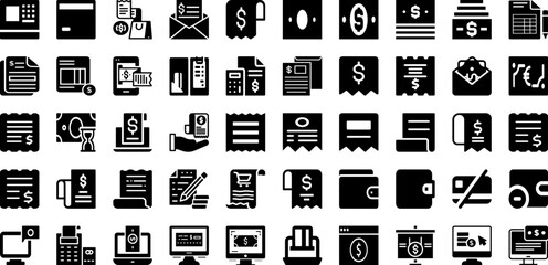 Payment Icon Set Isolated Silhouette Solid Icons With Finance, Money, Bank, Payment, Business, Icon, Set Infographic Simple Vector Illustration