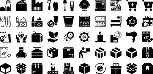 Product Icon Set Isolated Silhouette Solid Icons With Symbol, Product, Icon, Sign, Line, Outline, Vector Infographic Simple Vector Illustration