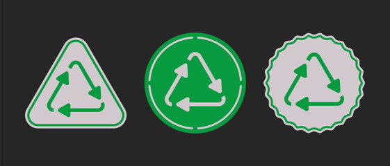 Recycle Circle Icons. Ecologic stamps. Organic natural labels.