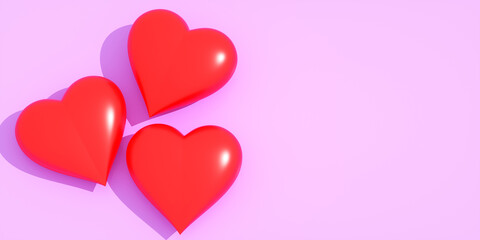 3d heart love concept