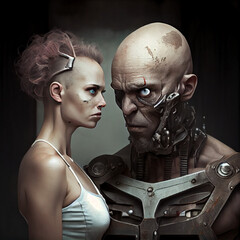 An angry cyborg couple