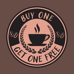 buy one get one free coffee image eps.10