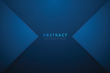 dark blue abstract background with paper cut realistic triangles and lines texture