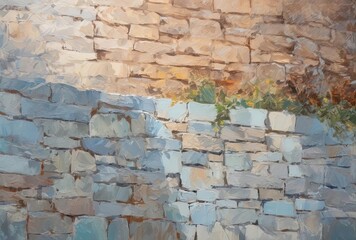 old stone wall, generative ai
