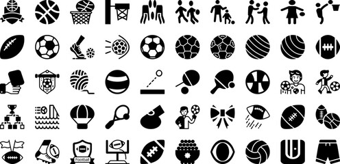 Ball Icon Set Isolated Silhouette Solid Icons With Ball, Vector, Symbol, Isolated, Design, Icon, Illustration Infographic Simple Vector Illustration