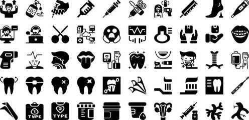 Care Icon Set Isolated Silhouette Solid Icons With Set, Care, Outline, Line, Icon, Sign, Vector Infographic Simple Vector Illustration