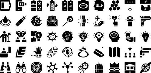 Cell Icon Set Isolated Silhouette Solid Icons With Mobile, Web, Vector, Phone, Symbol, Cell, Icon Infographic Simple Vector Illustration