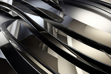 Generative AI illustration of futuristic shiny metallic pattern with abstract background that can be used for wallpaper