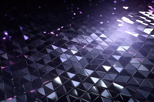 Generative AI illustration of abstract background with various geometric shape glass on futuristic surface