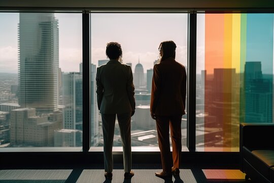 Lgbtq in corporate environment abstract illustration generative ai