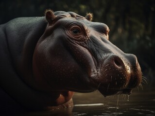 Incredible Hippo Closeup: AI Generated