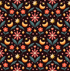 Modern cute art deco seamless pattern. Trendy abstract texture. Vector geometric background.