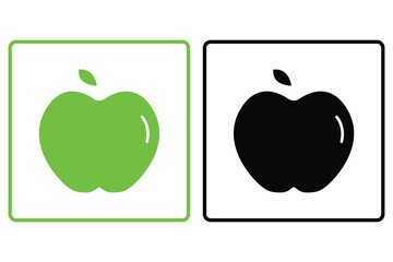 Apple icon illustration. icon related to fruits. Solid icon style. Simple vector design editable