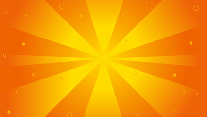 Orange Yellow Sun Sunshine On Juicy Background. Orange Juice. Circle Element BG. Explosion Light Bright. Comic Cartoon Backdrop Vector Design.