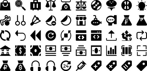 Face Icon Set Isolated Silhouette Solid Icons With Face, Isolated, Vector, Set, Illustration, Icon, Symbol Infographic Simple Vector Illustration