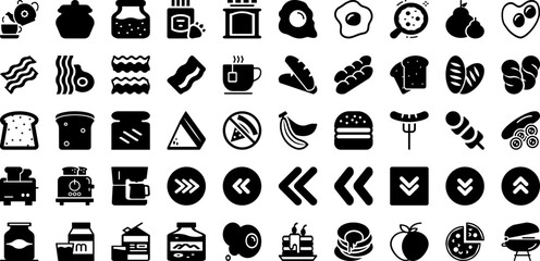 Fast Icon Set Isolated Silhouette Solid Icons With Fast, Line, Time, Icon, Symbol, Speed, Outline Infographic Simple Vector Illustration