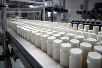 Obraz premium production of cosmetics. AI Generated